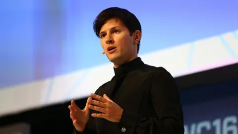 AOP.Press/Corbis Pavel Durov delivers a keynote address on stage