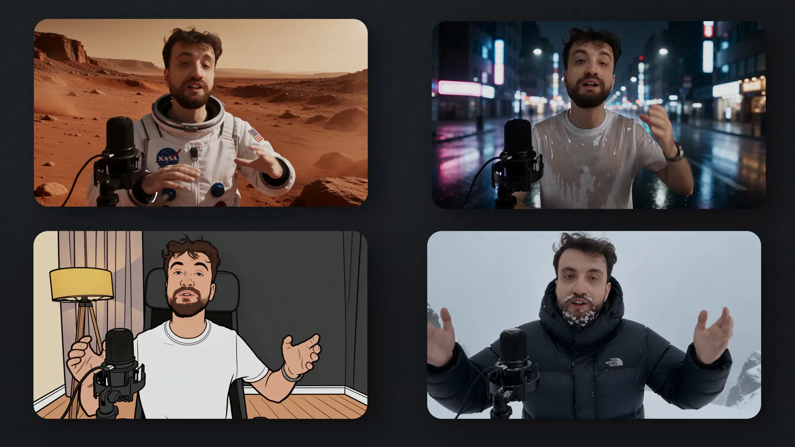 Aynı kaydın dört parçası, dört farklı dünyada.
