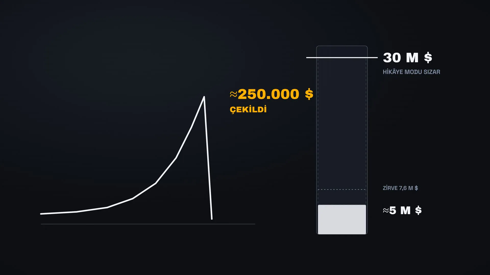 Önceki coin'de yaklaşık 250 bin dolar çekildi. Bu seferki hedef 30 milyon dolar, haber yazıldığında değer 5 milyon dolar civarındaydı.